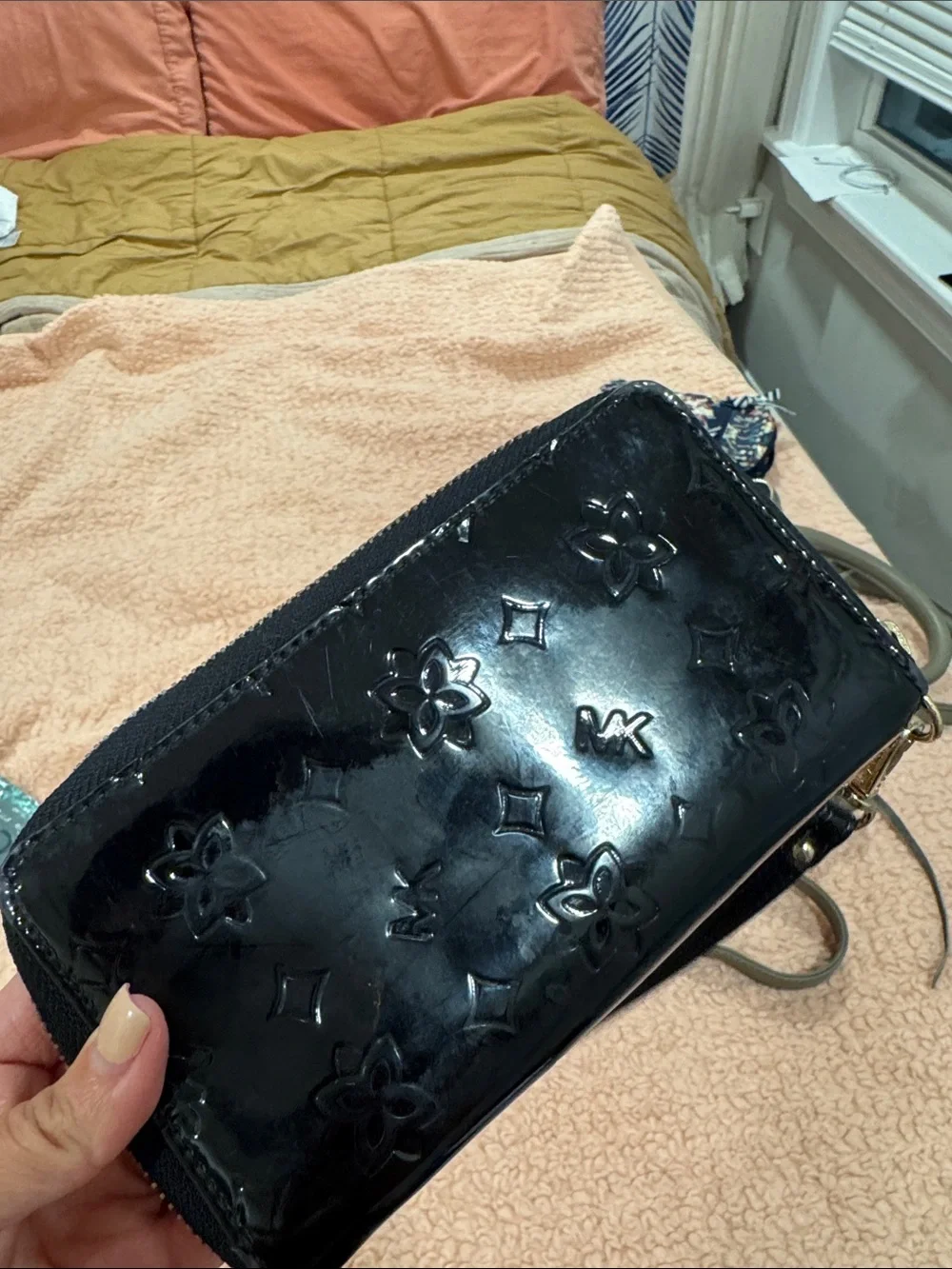 Michael Kors Black Patent Wristlet Wallet